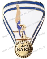 2nd Place Bars Pin - 1610 Blue/White