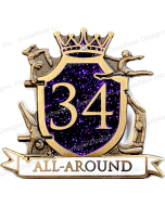 34 All Around Gymnastics Pin - 1909 - Purple