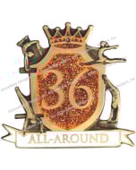 36 All Around Girls Gymnastics Pin - Orange Glitter