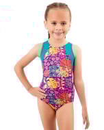 Adventureland Gymnastics leotard - front on a gymnast