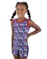 Americana Girls Gymnastics Biketard - Front
