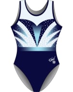 Athena Jones Signature Gymnastics Leotard - Front - Navy Blue and White