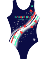Bounce Back Gymnastics Stars T-back Gymnastics Leotard - Blue Front