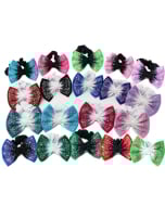 Ombre Rhinestone Bow Scrunchies