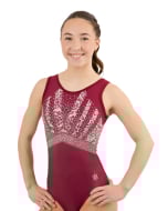 Camille - Burgundy Gymnastics Leotard - Front