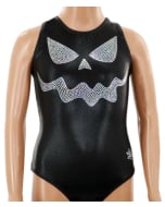 Ghostly Grin Gymnastics Leotard - Front - Black