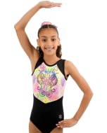 It's Glow Time Gymnastics Leotard on a gymnast - front