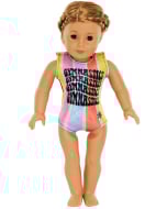 Repeating Gymnastics Doll Leotard - Multicolor - Front