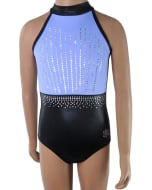 Posh Gymnastics Leotard - Deep Periwinkle/Black - Front