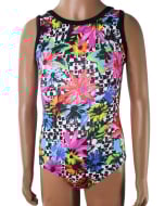 Floral Pop Gymnastics Leotard - Multi-Color - Front
