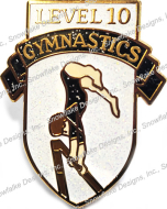 Level 10 Gymnastics Pin-1110 - Black/White with glitter