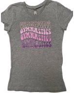 Repeating Gymnastics T-Shirt - Grey/Purple/Pink