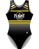 Top Flight Gymnastics MO | Retro Gymnastics Leotard - Front - Black