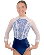 Riley Gymnastics Competition Leotard - Front - Red/White/Blue