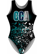 CCA Athletics T-back Gymnastics Leotard - Black - Front