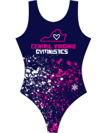 Central Virginia Splatter Gymnastics Leotard - Front - Navy