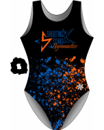 Shooting Starz Custom T-back Gymnastics Leotard - Black - Front