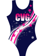 Central Virginia Gymnastics Stars Tank Leotard - Front - Navy