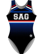 Straight A's | Retro Gymnastics Leotard - Front - Black