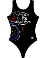Straight A's Swirl T-back Gymnastics Leotard - Front - Black