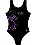El Paso Gymnastics Swirls Sublimated Gymnastic Leotard - Black