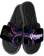 El Paso | Personalized Gymnastics Sandals | Custom Gymnastics Slides | Swirl - Black