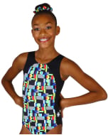Blue Traffic Gymnastics Training Leotard