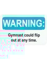Gymnast Warning Sign Blue