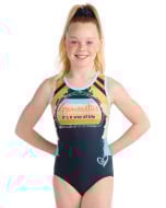 Gymnastics It's a way of Life - T-back Gymnastic Leotard - Front - Navy Blue