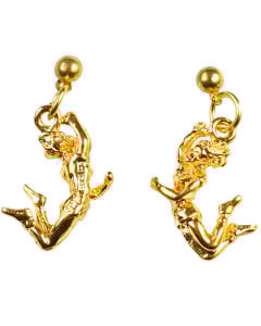 Cheerleader Earrings - 1524 - Gold Tone