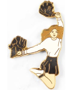 Pom Pom Cheerleading Pin - 1557 - Black/White