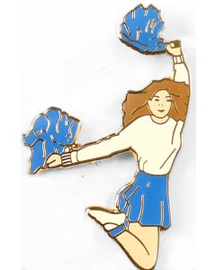 Pom Pom Cheerleading Pin - 1557 - Blue/White