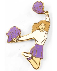 Pom Pom Cheerleading Pin - 1557 - Purple