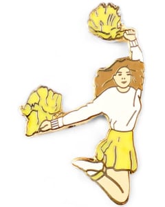 Pom Pom Cheerleading Pin - 1557 - Yellow