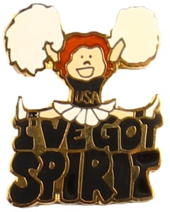 I've Got Spirit Cheer Pin - 170 - Black/White
