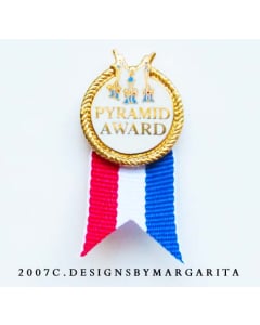 Pyramid Award with Ribbon Cheer Pin - 1738