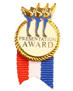 Presentation Award with Ribbon Cheerleading Pin -  1782