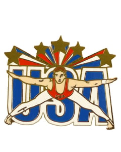 USA Men's Stars and Splits Gymnastics Pin | 1938