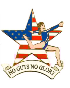 No Guts, No Glory Gymnastics Pin - 1952