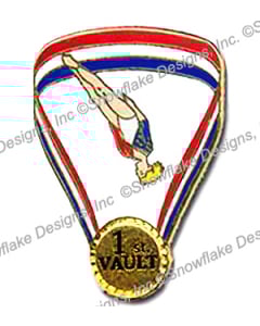 1st Place Vault Gymnastics Pin