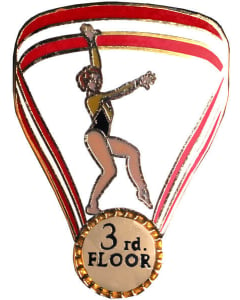 3rd Place Floor Gymnastics Pin