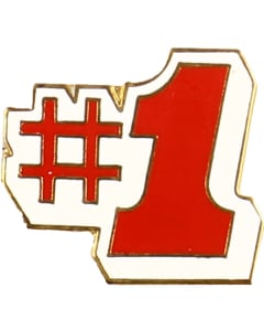 #1 Cloisonne Lapel Pin - Red - 862