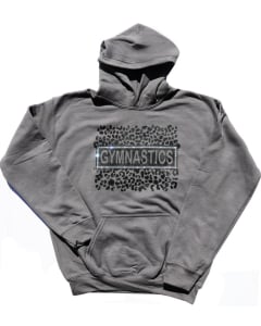 Animal Print Gymnastics Sweatshirt | Grey with Rhinestones