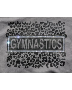 Animal Print Gymnastics Sweatshirt | Grey with Rhinestones