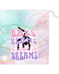 Bars, Beams, Flips, Dreams Gymnastics Grip Bag - Pink/Purple/Teal - Front