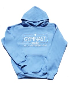 Gymnast Mode Sweatshirt - Lt Blue with Rhinestones