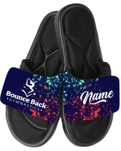 Bounce Back | Personalized Gymnastics Sandals | Custom Gymnastics Slides - Black