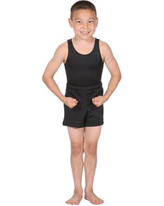 Men and Boys Basic Leotard and Singlet-Shown with shorts