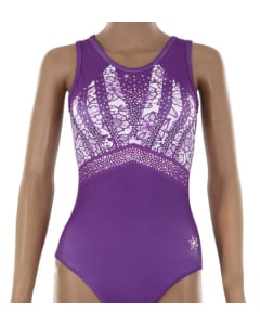 Camille Gymnastics Leotard - Plum - Front