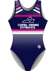 Central Virginia Gymnastics | Retro Gymnastics Leotard - Navy Blue